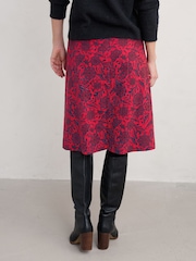 Seasalt Cornwall Red Forest View 100% Organic Cotton Skirt - Image 2 of 5