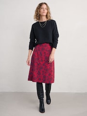 Seasalt Cornwall Red Forest View 100% Organic Cotton Skirt - Image 3 of 5