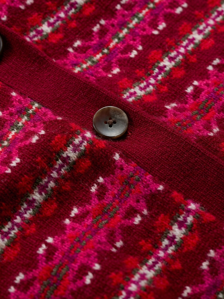 Seasalt Cornwall Red Multi Percella Cove Fairisle Pattern Waistcoat Vest - Image 5 of 5
