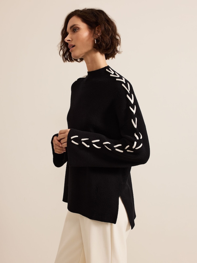 Phase Eight Black Leia Stitch Jumper - Image 1 of 7
