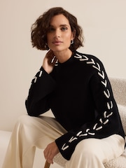 Phase Eight Black Leia Stitch Jumper - Image 4 of 7
