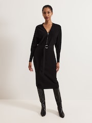 Phase Eight Black Dixie Zip Dress - Image 1 of 7