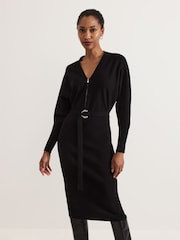 Phase Eight Black Dixie Zip Dress - Image 3 of 7