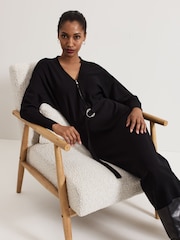 Phase Eight Black Dixie Zip Dress - Image 4 of 7