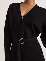 Phase Eight Black Dixie Zip Dress - Image 6 of 7