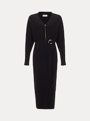Phase Eight Black Dixie Zip Dress - Image 7 of 7