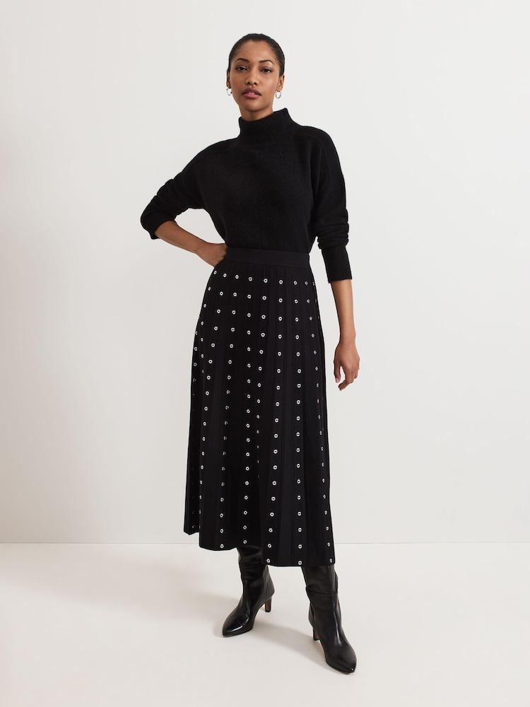 Phase Eight Black Emilia Eyelet Skirt - Image 1 of 6