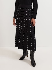 Phase Eight Black Emilia Eyelet Skirt - Image 4 of 6