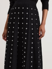 Phase Eight Black Emilia Eyelet Skirt - Image 5 of 6