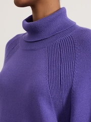 Phase Eight Purple Ellie Knit Dress - Image 6 of 7