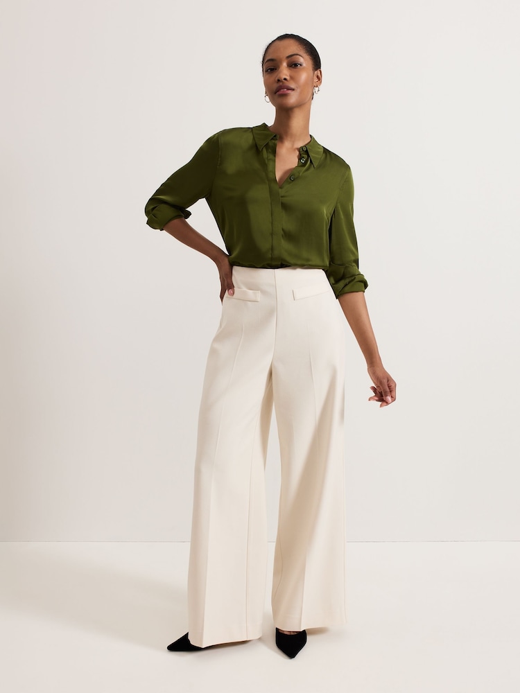 Phase Eight White Elodie Wool Trousers - Image 1 of 7