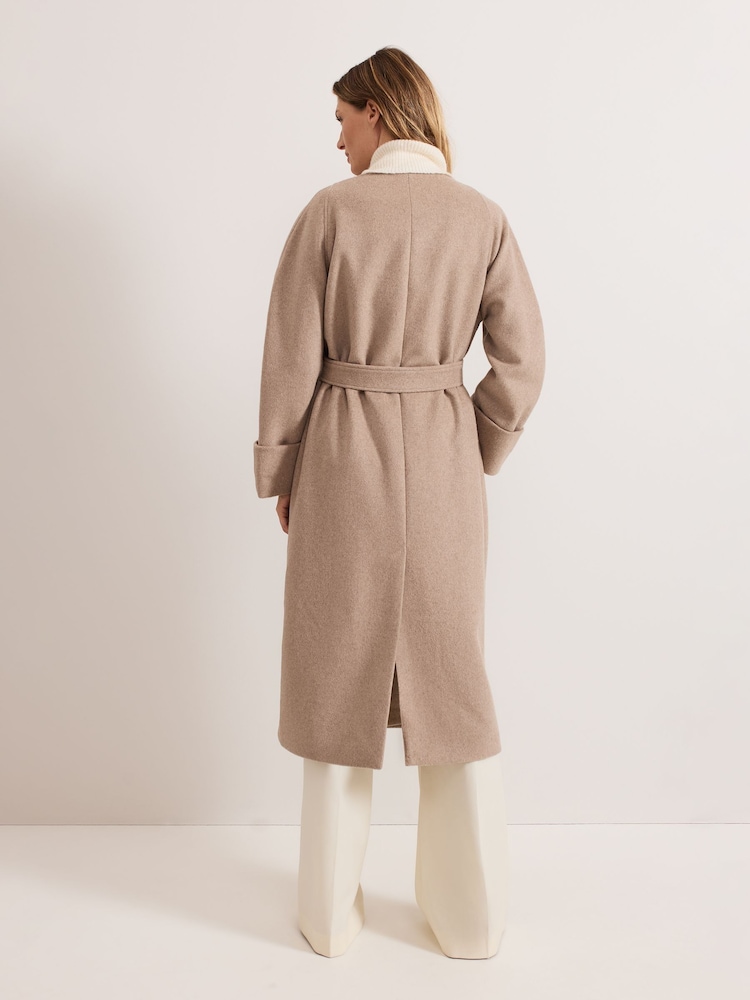 Phase Eight Natural Aoife Wool Wrap Coat - Image 2 of 7