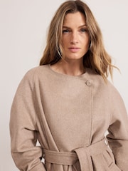 Phase Eight Natural Aoife Wool Wrap Coat - Image 4 of 7