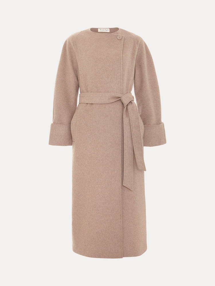 Phase Eight Natural Aoife Wool Wrap Coat - Image 7 of 7
