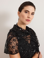 Phase Eight Black Black Beaded Scarf - Image 3 of 4