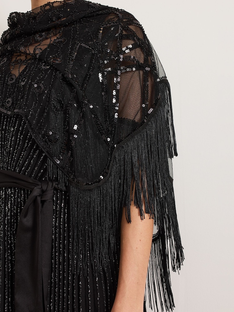 Phase Eight Black Black Beaded Scarf - Image 4 of 4