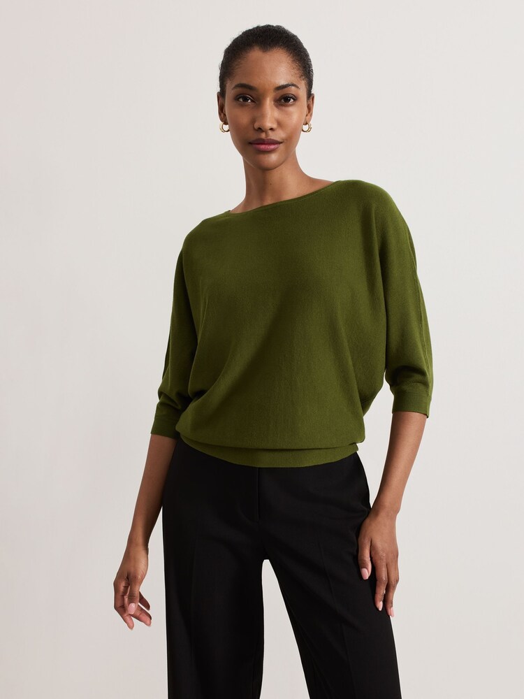 Phase Eight Green Cristine Knit Jumper - Image 1 of 7