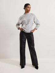 Phase Eight Grey Amber Applique Knit Jumper - Image 3 of 7