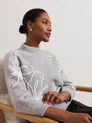 Phase Eight Grey Amber Applique Knit Jumper - Image 5 of 7
