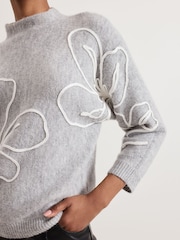 Phase Eight Grey Amber Applique Knit Jumper - Image 6 of 7
