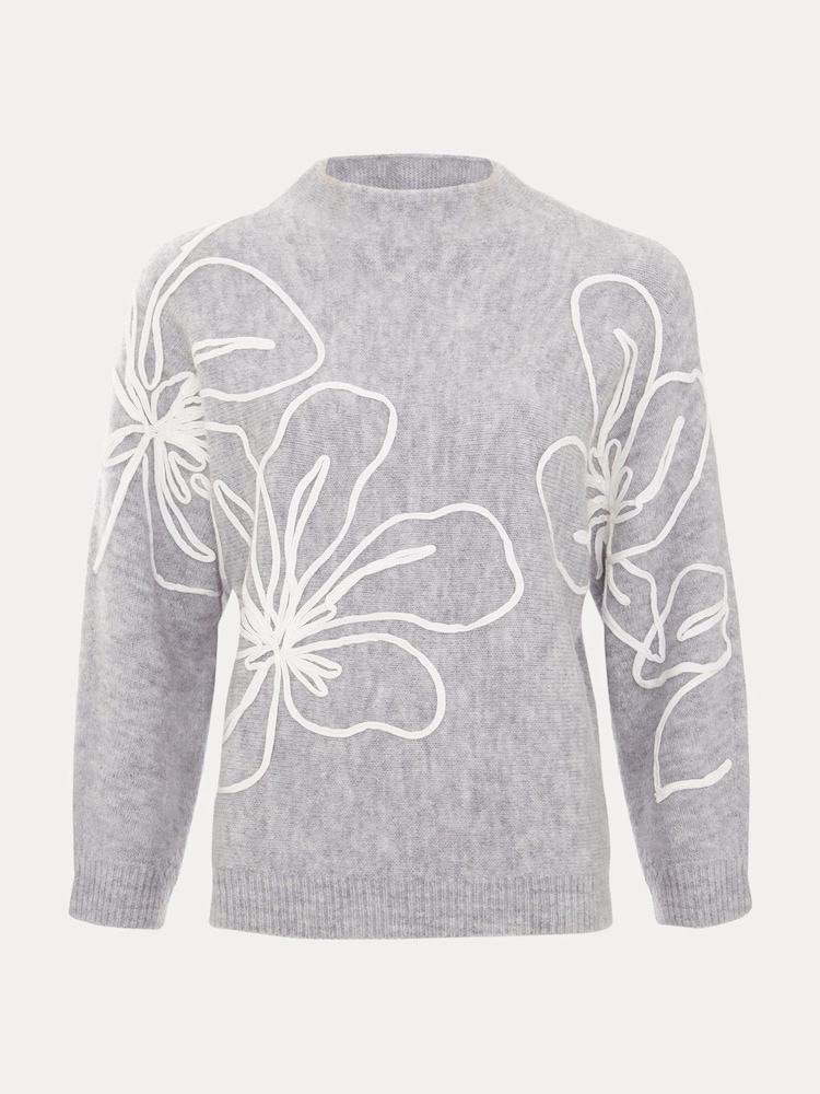 Phase Eight Grey Amber Applique Knit Jumper - Image 7 of 7