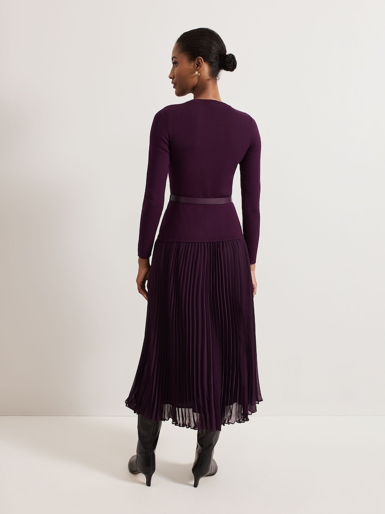 Phase Eight Purple Kai Belted Dress - Image 2 of 7