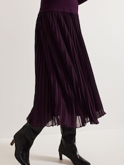 Phase Eight Purple Kai Belted Dress - Image 5 of 7
