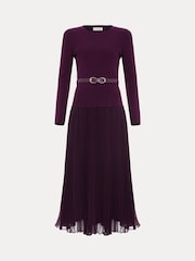 Phase Eight Purple Kai Belted Dress - Image 7 of 7