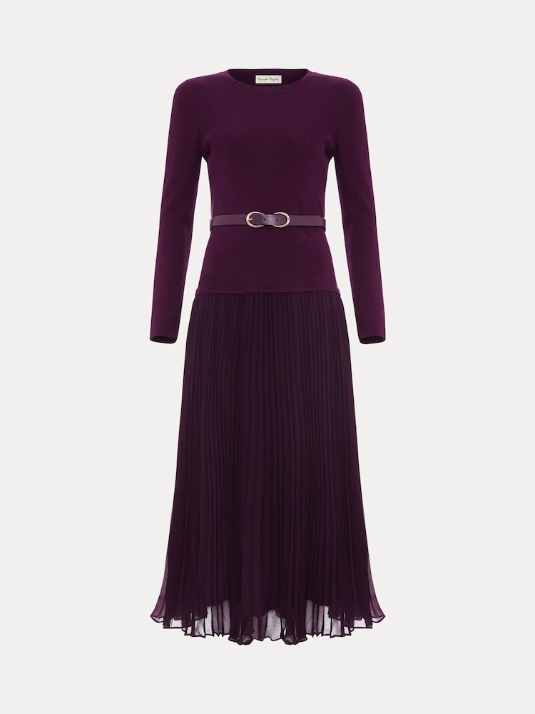 Phase Eight Purple Kai Belted Dress - Image 7 of 7