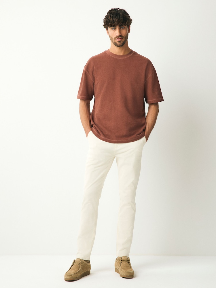 Ecru White Skinny Fit Stretch Chino Trousers - Image 2 of 10