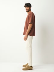 Ecru White Skinny Fit Stretch Chino Trousers - Image 3 of 10