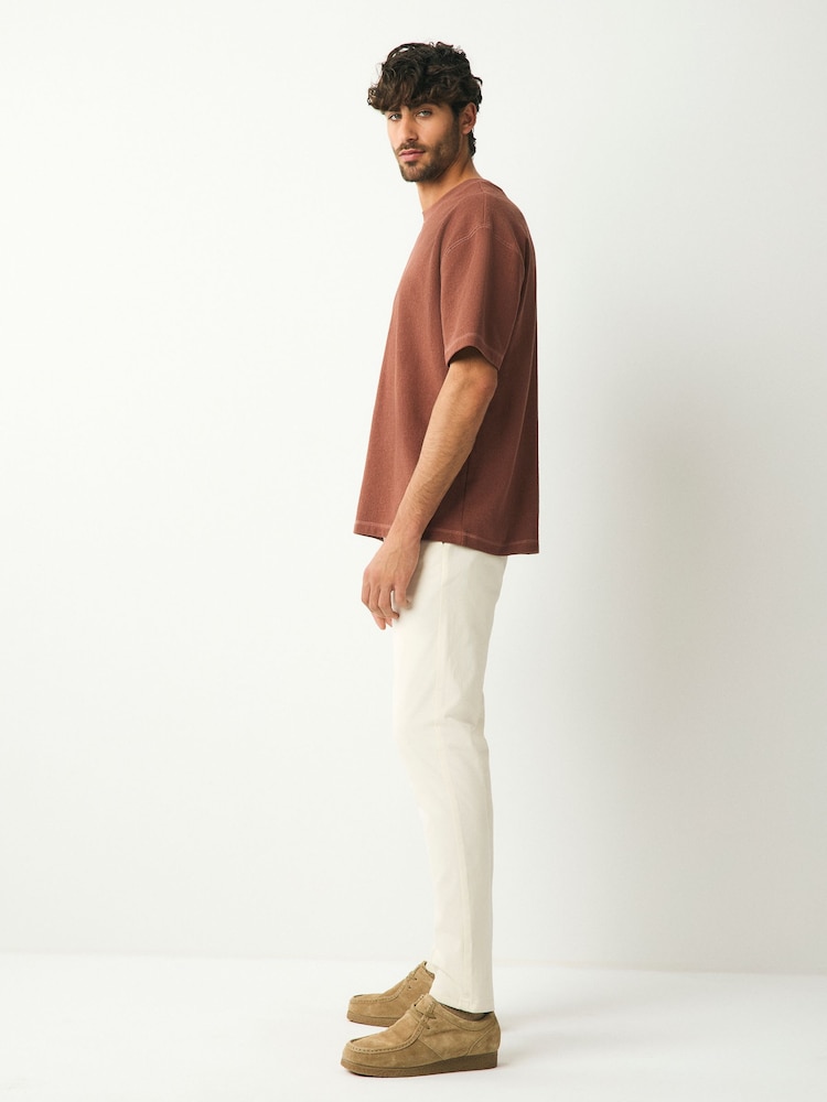 Ecru White Skinny Fit Stretch Chino Trousers - Image 3 of 10