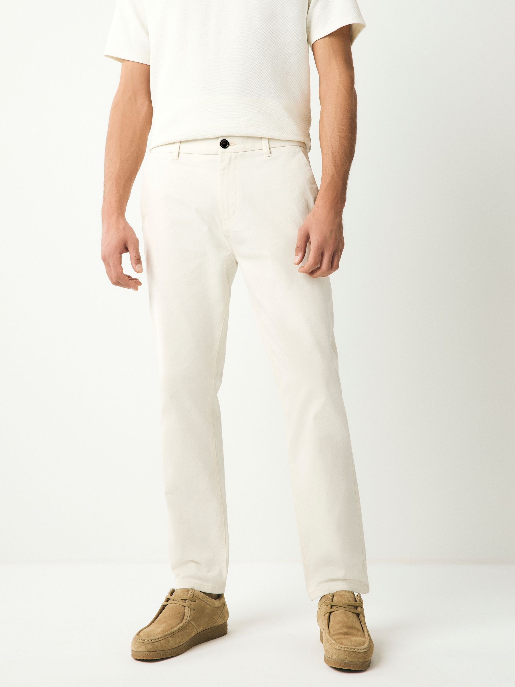 Buy Ecru White Slim Fit Stretch Chinos Trousers from Next USA