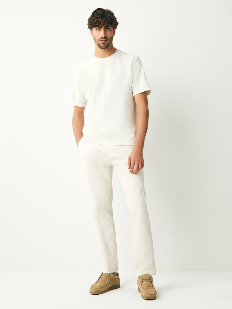 Ecru White Slim Fit Stretch Chinos Trousers - Image 2 of 9