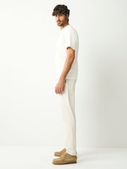 Ecru White Slim Fit Stretch Chinos Trousers - Image 3 of 9