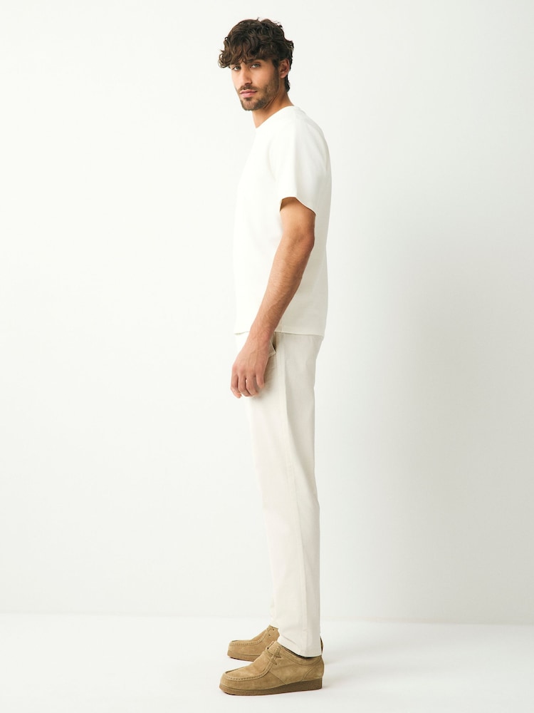 Ecru White Slim Fit Stretch Chinos Trousers - Image 3 of 9