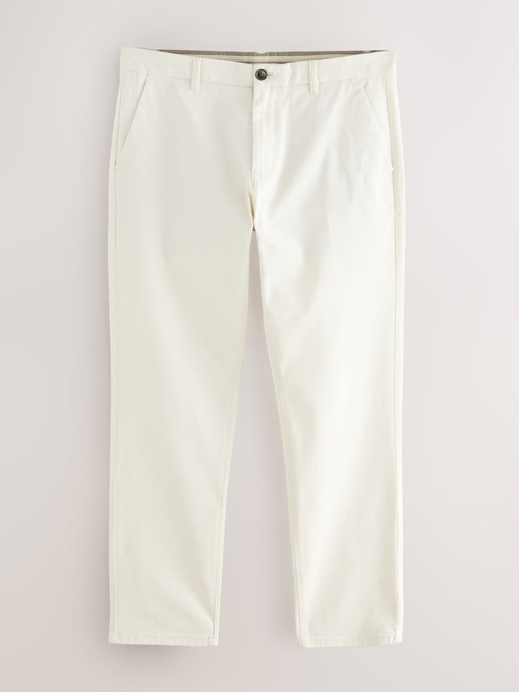 Ecru White Slim Fit Stretch Chinos Trousers - Image 6 of 9