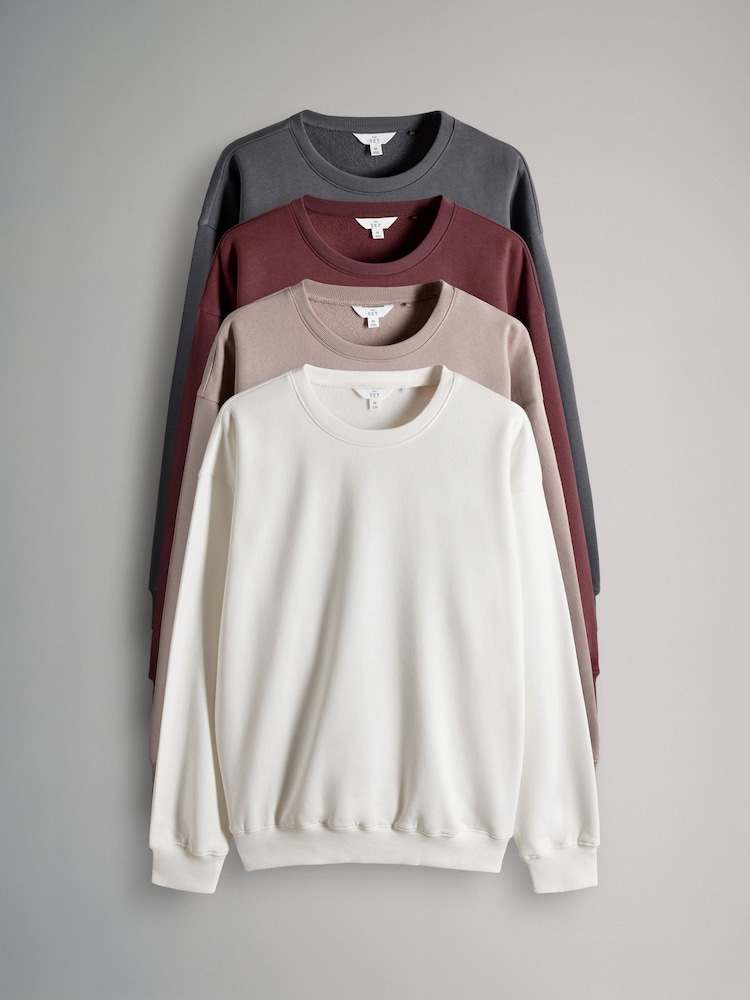 The Set 4 Pack Oversized Col rond Sweat-shirt - Image 1 of 7