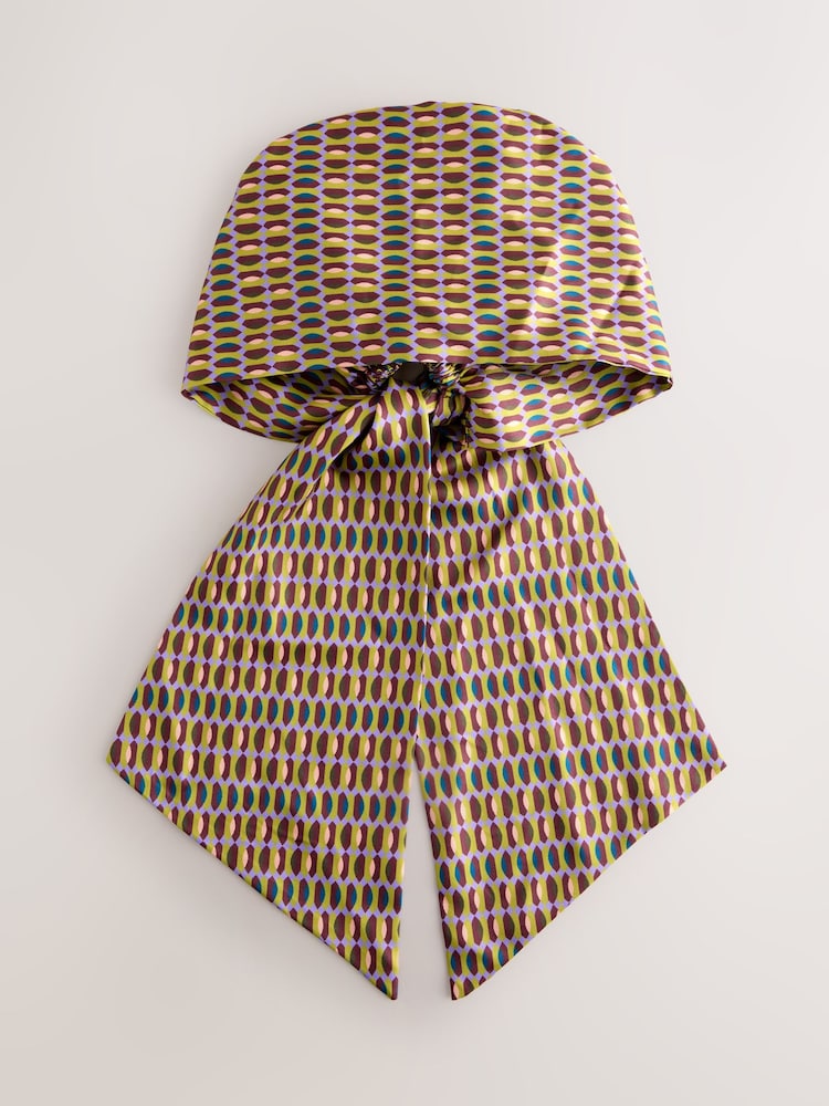 Multi Geo Print Pre Tied Satin Headscarf - Image 1 of 3