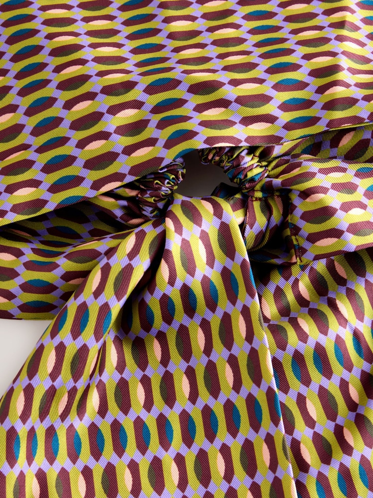 Multi Geo Print Pre Tied Satin Headscarf - Image 2 of 3