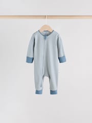 Azul - Baby Footless Two Way Zip Sleepsuits 4 Pack (0mths-3yrs) - Imagen 5 de 14