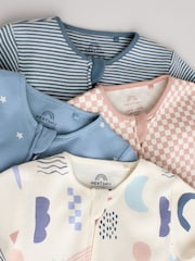 Azul - Baby Footless Two Way Zip Sleepsuits 4 Pack (0mths-3yrs) - Imagen 9 de 14
