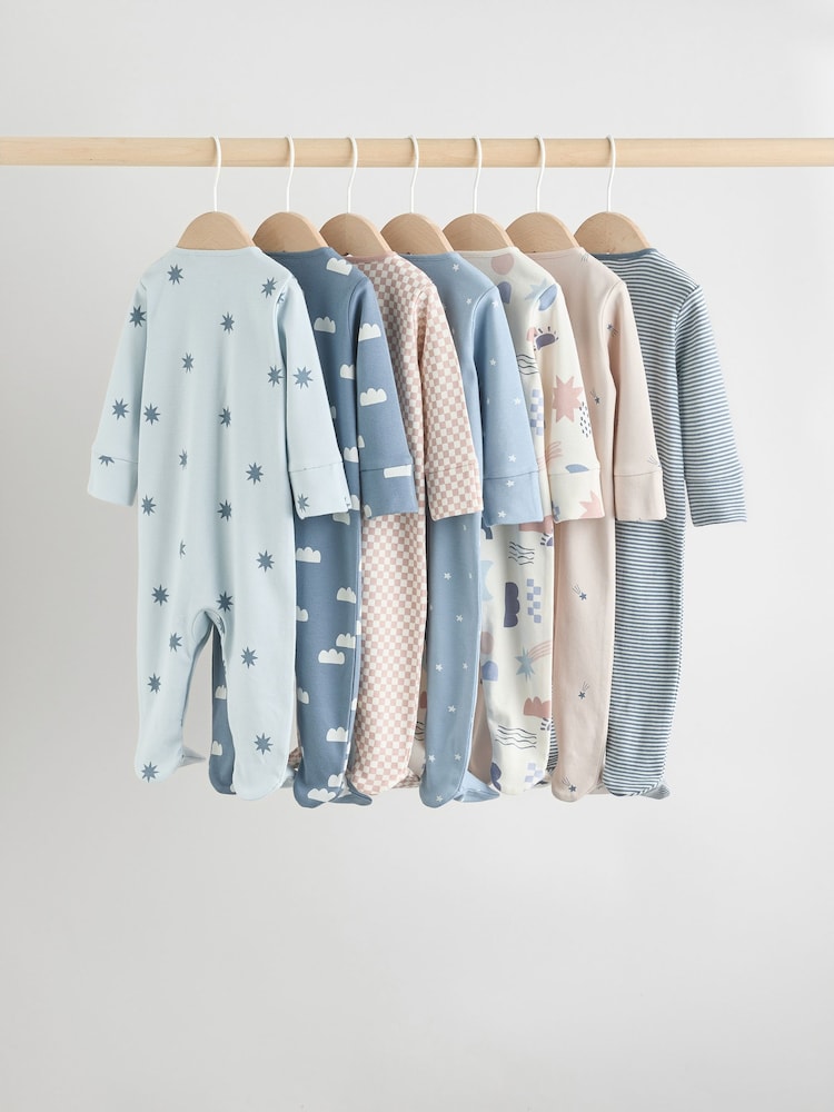 Azul - Baby Popper Sleepsuits 7 Pack (0mths-2yrs) - Imagen 2 de 19