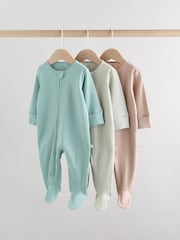 Minerals Baby Slogan Sleepsuits 3 Pack (0-2yrs) - Image 1 of 14