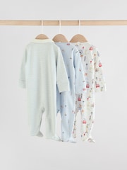 Blue London Baby Sleepsuits 3 Pack (0mths-2yrs) - Image 5 of 15