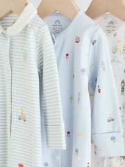 Blue London Baby Sleepsuits 3 Pack (0mths-2yrs) - Image 7 of 15