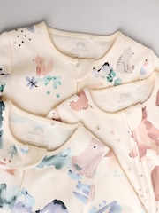 Brown/Orange Baby Two Way Zip Sleepsuits 3 Pack (0-2yrs) - Image 8 of 12
