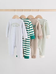 Grün/Grau - Baby Fußlose Schlafanzüge mit Zwei-Wege-Reißverschluss im 4er Pack (0 Monate bis 3 Jahre) - Bild 2 von 17