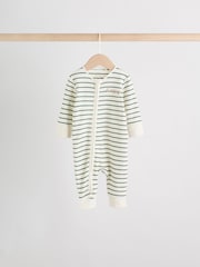 Grün/Grau - Baby Fußlose Schlafanzüge mit Zwei-Wege-Reißverschluss im 4er Pack (0 Monate bis 3 Jahre) - Bild 9 von 17
