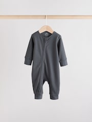 Brown Two Way Zip Baby Footless Sleepsuits 3 Pack (0mths-3yrs) - Image 4 of 12